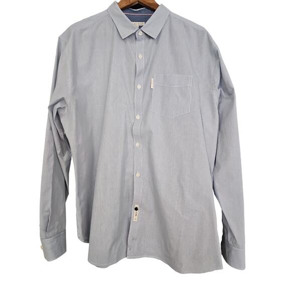 Marc Ecko Cut & Sew Button-Up Dress Shirt Pinstripe Blue Size XL - Picture 1 of 5